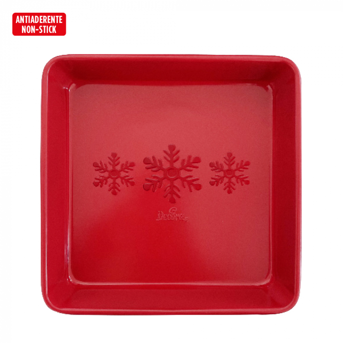 Tava Patrata Calebration Rosu 24 x 24 x H 5 cm, Metal Antiaderent [2]