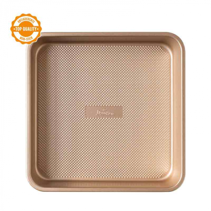 Tava Patrata Margini Drepte Roz Vintage 24.5 x 24.5 x H 5.5 cm, Aluminiu Antiaderent [2]