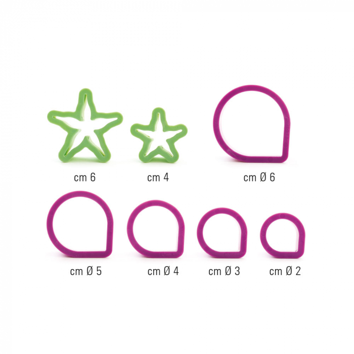 Trandafir Petale si Sepale - Decupatoare Plastic Ø 2 - 6 cm, Set 7 Buc [3]