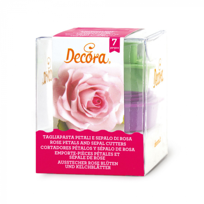 Trandafir Petale si Sepale - Decupatoare Plastic Ø 2 - 6 cm, Set 7 Buc [1]