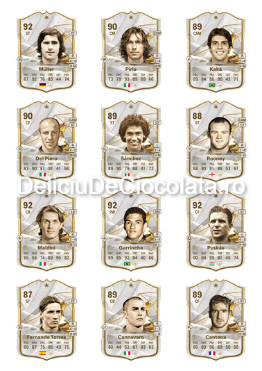Vafa imprimata Cartonase FIFA Fotbalisti Legendari Model 2, 12 Decoruri Ø 6.5 cm, A4 [1]