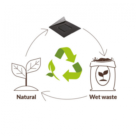 Baza Plastic Prezentare Monoportii, Compostable Rotund Negru, Ø 8.6 cm, Set 100 Buc [3]