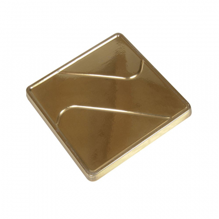 Accesorii Tort, Candy Bar, Bufet - Baza Plastic Prezentare Monoportii, Model Patrat Auriu 8.5 x 8.5 x H 0.7 cm, Set 250 Buc