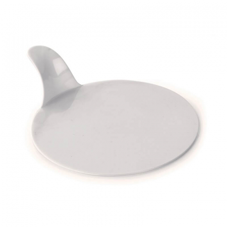Accesorii Candy Bar, Bufet, Catering - Baza Plastic Prezentare Monoportii, Model Rotund Alb, Ø 8 cm