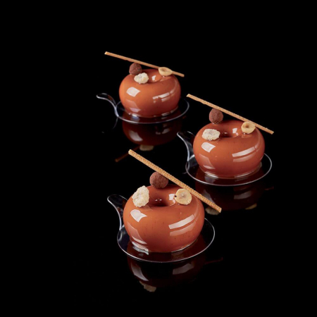 Accesorii Candy Bar, Bufet, Catering - Baza Plastic Prezentare Monoportii, Model Rotund Alb, Ø 8 cm