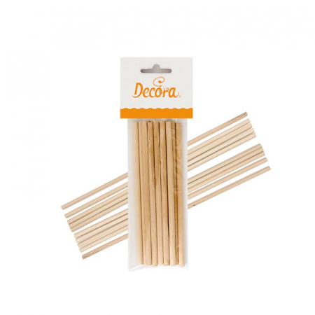 Cofetarie - Ustensile - Betisoare Lemn CakePops / LolliPops, Ø 0.6 x L 16 cm, Set 12 Buc