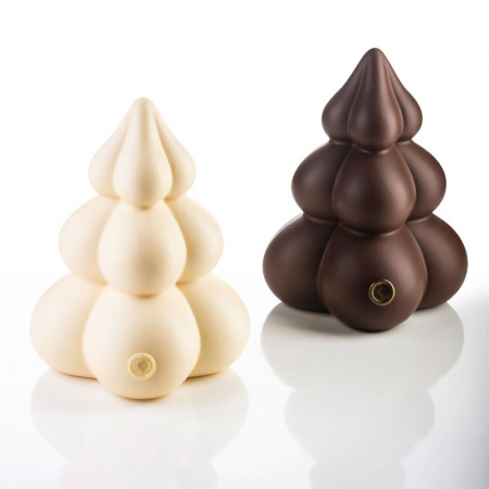 Ciocolaterie - Matrite, Ustensile - Brad Craciun Blob 3D Ø 15.5 x H 20 cm, Set Matrite Plastic 2 Subiecte Ciocolata