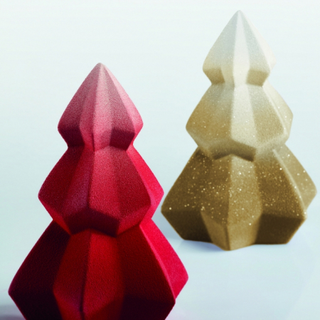 Ciocolaterie - Matrite, Ustensile - Brad Craciun Crystal 3D, Ø14.5xh20 cm - Kit Matrite Plastic 2 Subiecte