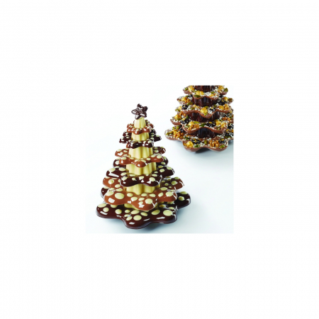Ciocolaterie - Matrite, Ustensile - Brad Craciun Ring 3D, Ø16xh20 cm - Kit Matrite Plastic 1 Subiect