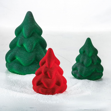 Ciocolaterie - Matrite, Ustensile - Brad Craciun Zapada Mini 3D Ø9.5xH12 cm - Kit Matrite Plastic 1 Subiect