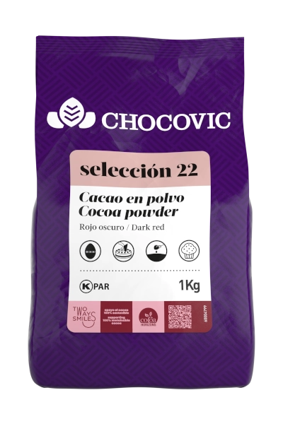 Cacao si Unt de Cacao - Cacao pudra Alcalinizata Seleccion 22, 20-22% grasime, Punga 1kg, Chocovic