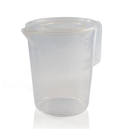 Brutarie, Patiserie - Ustensile - Cana gadata cu Capac Antistropire, Plastic Robust si Transparent, 6 Litri