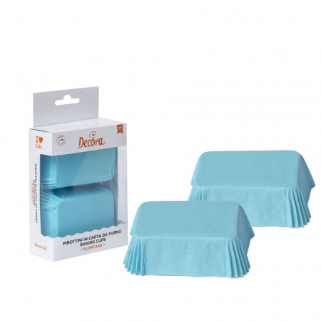 Accesorii Tort, Candy Bar, Bufet - Chese Dreptungh. Hartie Bleu 8 x 5 x H 3.2 cm, 36 buc