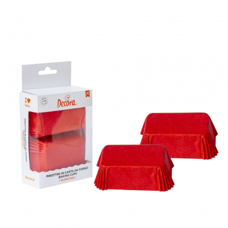 Accesorii Tort, Candy Bar, Bufet - Chese Dreptungh. Hartie Rosu 8 x 5 x H 3.2 cm, 36 buc