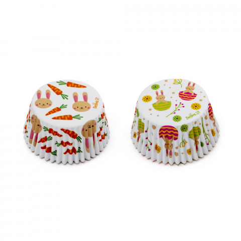 Chese Coacere si Prezentare - Chese L Hartie 2 Modele Iepurasi/Paste, Ø 5 x H 3.2 cm, 36 buc