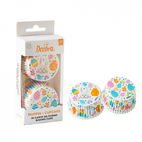Chese Coacere si Prezentare - Chese L Hartie 2 Modele Iepurasi/Paste, Ø 5 x H 3.2 cm, 36 buc