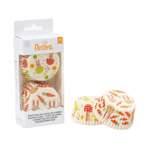 Chese Coacere si Prezentare - Chese L Hartie 2 Modele Iepurasi/Paste, Ø 5 x H 3.2 cm, 36 buc