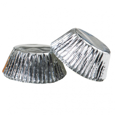 Accesorii Tort, Candy Bar, Bufet - Chese L Hartie Argintiu, Ø 5 x H 3.2 cm, 60 buc