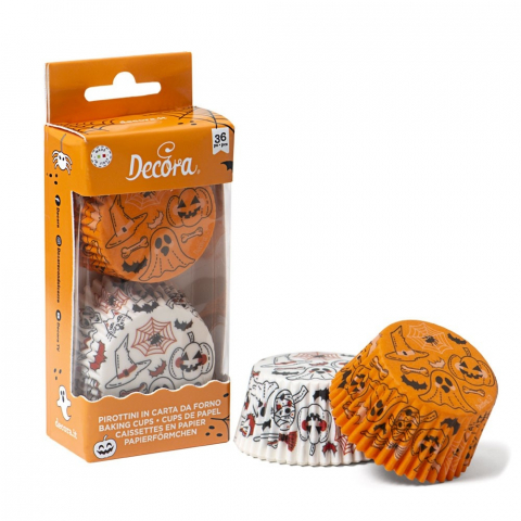 Chese Coacere si Prezentare - Chese L Hartie Model Halloween, Ø 5 x H 3.2 cm, 36 buc