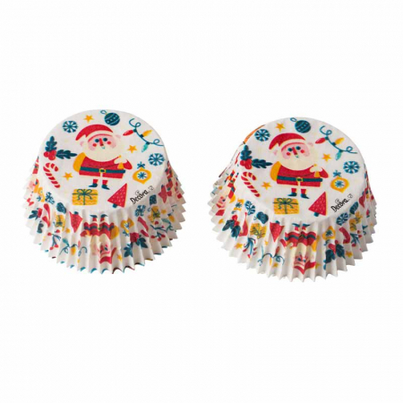 Accesorii Tort, Candy Bar, Bufet - Chese L Hartie Model Mos Craciun, Ø 5 x H 3.2 cm, 36 buc