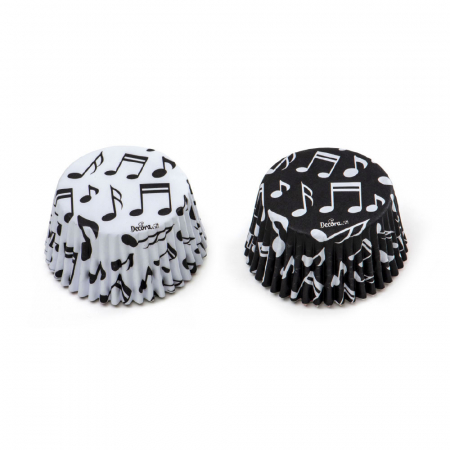 Accesorii Tort, Candy Bar, Bufet - Chese L Hartie Model Note Muzicale, 2 Culori, Ø 5 x H 3.2 cm, 36 buc