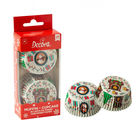 Chese Coacere si Prezentare - Chese L Hartie Modele Craciun Om de Zapada, Ø 5 x H 3.2 cm, 36 buc