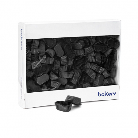 Accesorii Tort, Candy Bar, Bufet - Chese Ovale Hartie Negru, 4.5 x 2.5 x H 2 cm, 3000 buc