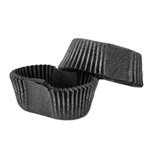 Accesorii Tort, Candy Bar, Bufet - Chese Ovale Hartie Negru, 4.5 x 2.5 x H 2 cm, 3000 buc