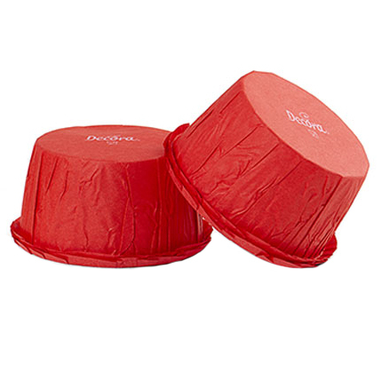 Accesorii Tort, Candy Bar, Bufet - Chese XL Hartie Creponata Rosu, Ø 5.5 x H 3.5 cm, 25 buc