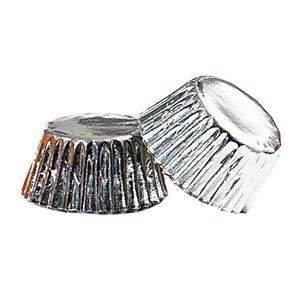 Accesorii Tort, Candy Bar, Bufet - Chese XS Hartie Argintiu, Ø 2.7 x H 1.7 cm, 180 buc