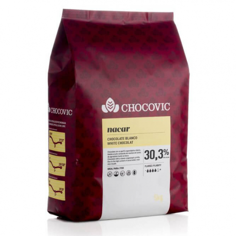 Ciocolata - Ciocolata Alba 30.4% Nacar, 5 Kg, Chocovic