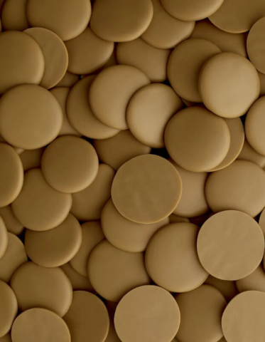 Ciocolata Colorata si cu Arome - Ciocolata Alba cu Caramel, Selection Amber 30%, 4 kg, Belcolade