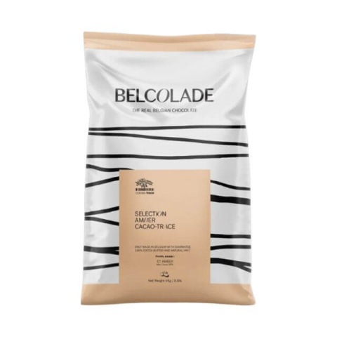 Ciocolata Colorata si cu Arome - Ciocolata Alba cu Caramel, Selection Amber 30%, 4 kg, Belcolade