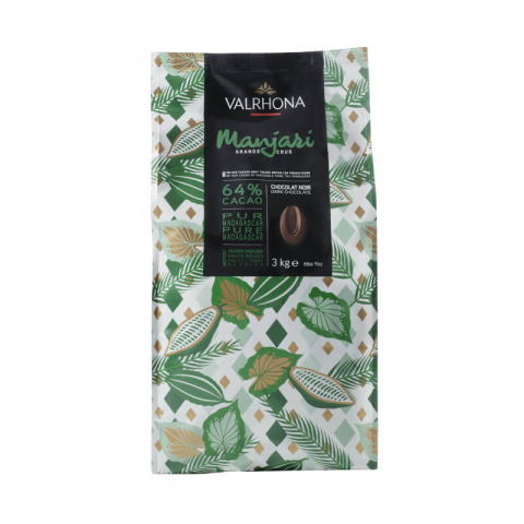 Ciocolata - Ciocolata Neagra cuverture, 64 %, Manjari, Origine unica Madagascar, 3kg, Valrhona