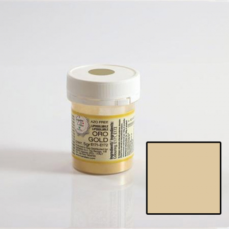 Coloranti Pudra Liposolubili - Colorant Alimentar Liposolubil Pudra Perlata, Auriu Sclipitor fara E171, 5 g - Azo Free