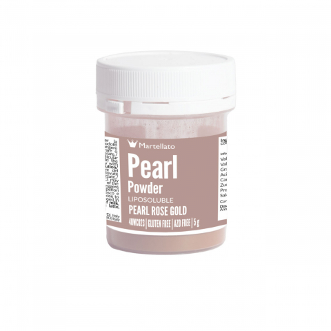 Coloranti Alimentari - Colorant Alimentar Liposolubil Pudra Perlata, Roz Auriu fara E171, 5 gr - Azo Free
