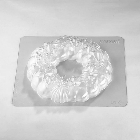 Matrite Decoruri, Figurine 3D Ciocolata - Coronita de Craciun 3D, Ø 18 x H 5.5 cm, Set Matrite Plastic 2 Subiecte Ciocolata