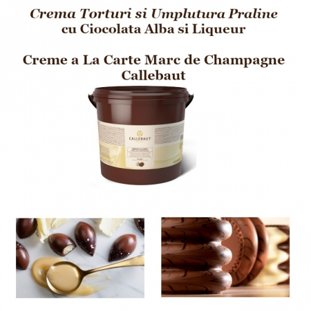 Crema Torturi Ciocolata Alba si Liqueur, Creme a La Carte Marc de Champagne, Callebaut, 5 Kg [1]