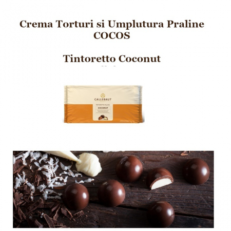 Glazuri, Napaj, Creme Cofetarie - Crema Torturi Cocos, Tintoretto Coconut, Callebaut, 5 Kg