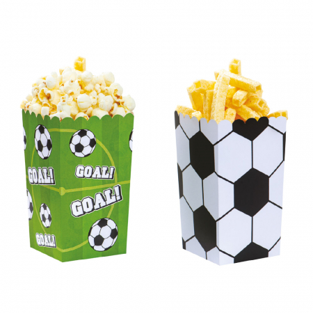 Ambalaje, Etichete, Suporturi - Cutii Party Fotbal, Carton Impermeabil, 7 x 7 x H 14 cm, 6 Buc