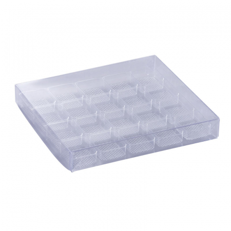 Ambalaje Bomboane, Prajituri, Torturi - Cutii Praline plastic transp.20 cavit. 16x15cm-25buc