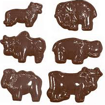 Matrite Plastic Decoruri Ciocolata - Decor Animale 6 modele - Matrita Plastic Ciocolata