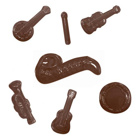 Decor Instrumente Muzicale 7 modele - Matrita Plastic Ciocolata [0]
