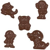 Ciocolaterie - Matrite, Ustensile - Decor / Praline 5 modele - Matrita Plastic Ciocolata