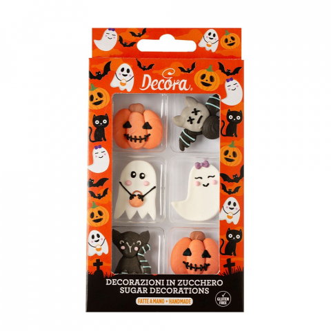 Decoratiuni Comestibile, Decor Tort - Decor Zahar - Figurine Halloween Ø 2.6 - 3.8 cm, 5 modele, 6 buc