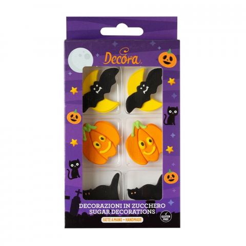Decoratiuni Comestibile, Decor Tort - Decor Zahar - Figurine Halloween Ø 3 cm, 3 modele, 6 buc