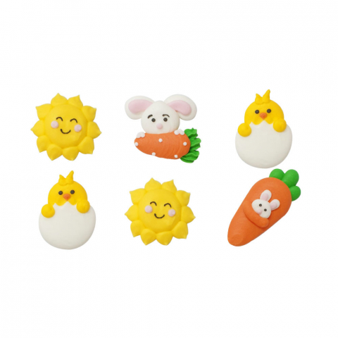 Figurine din Zahar - Decor Zahar - Figurine Paste 3 - 4 cm, 4 modele, 6 buc