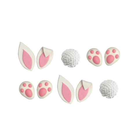 Decoratiuni Comestibile, Decor Tort - Decor Zahar - Figurine Paste, Iepurasi Ø 2.6 si 5 cm, 10 buc