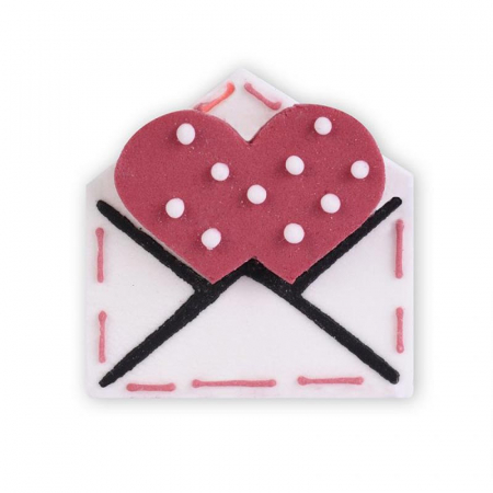 Decoratiuni Comestibile, Decor Tort - Decor Zahar - Subiecte Love - Inima, plic, Cupidon 4 cm, 60 buc