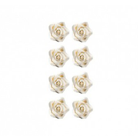 Flori din Zahar - Decor Zahar - Trandafiri Albi Ø 2 cm, 56 buc